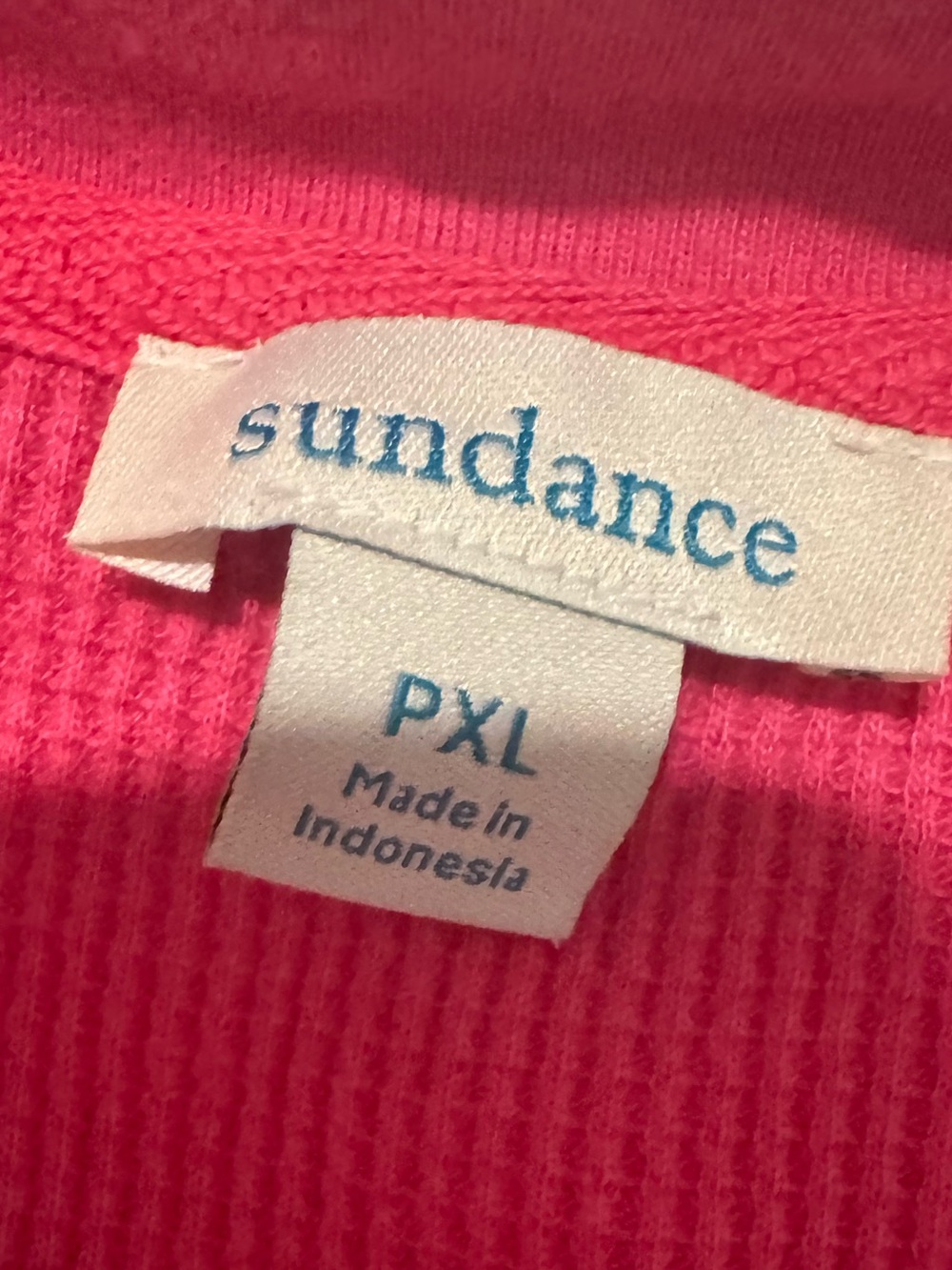 Sundance Catalog Pink Waffle Thermal V-Neck Long Sleeve Top Petite XL - Picture 4 of 4
